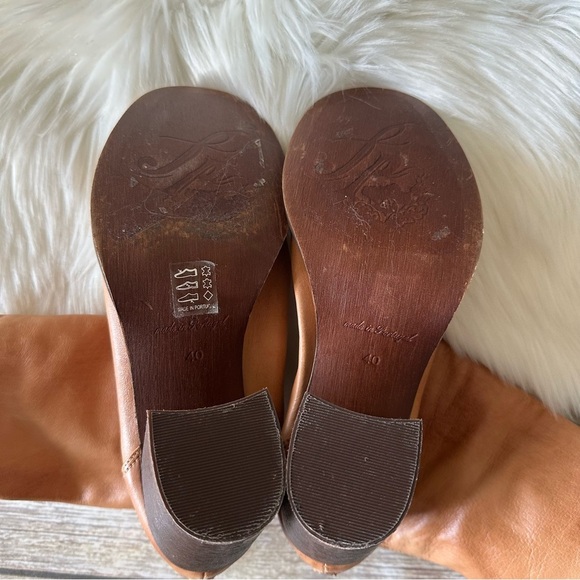 Free People Elle Block Heel Slouchy Leather Boots Camel Brown 9.5/40 - Picture 13 of 14